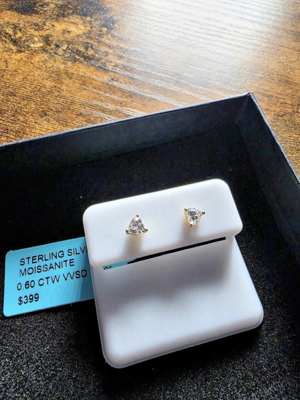 Heart Shaped Moissanite Stud Earrings